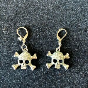 HALLOWEEN Rhinestone skull earrings Punk Rock Rockabilly